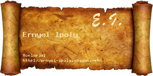 Ernyei Ipoly névjegykártya